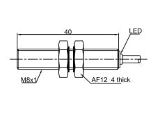 LR08TBF15DLC LANBAO M8 2 Kablolu NC 10-30VDC İndüktif Sensör
