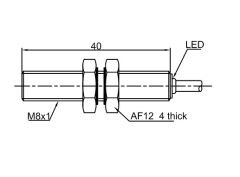 LANBAO LR08TBF15DPC M8 1.5mm PNP NC 10–30VDC Kablolu İndüktif Sensör