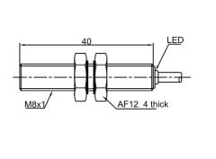 LANBAO LR08TBF15DPC-E1 M8 PNP NC Konnektörlü 10-30VDC İndüktif Sensör