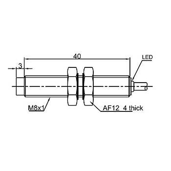 LR08TBN02DNO-E1 LANBAO M8 NPN NO 3 Konnektörlü 10-30VDC İndüktif Sensör