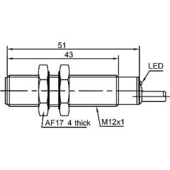 LANBAO LR12TBF04DNOY M12 NPN NO 3 Kablolu 10-30VDC İndüktif Sensör