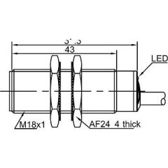 LR18TBF05DNO LANBAO M18 NPN NO 3 Kablolu 10-30VDC İndüktif Sensör