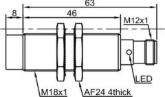 LANBAO LR18TBN08DPC-E2 M18 PNP NC Konnektörlü İndüktif Sensör