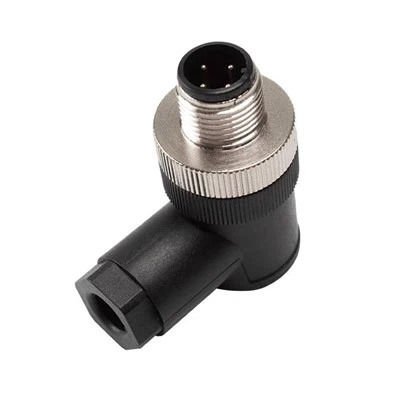 M12 4 Pin Erkek 90° Açılı Konnektör ,M12-BM04S