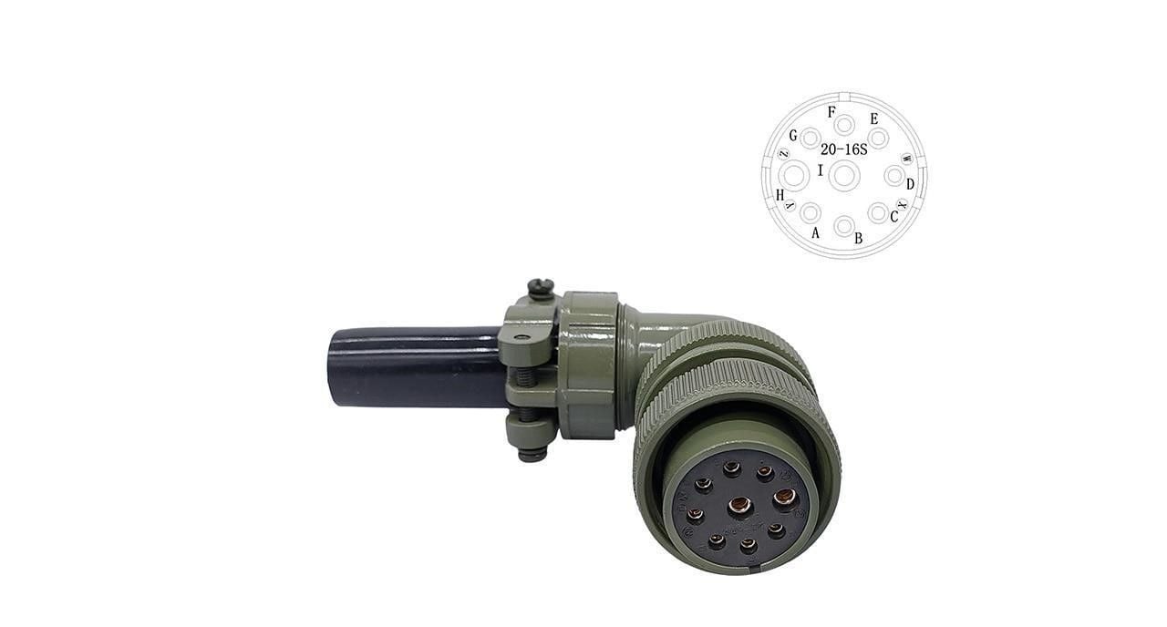 MS3108-20-16S 9 Pinli 90 Derece Dişi Askeri Tip Konnektör