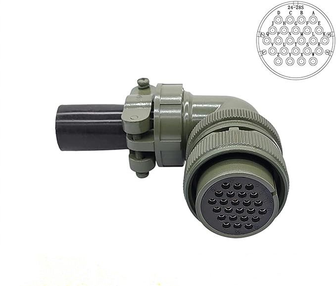 MS3108-24-28S 24 Pinli 90 Derece Dişi Askeri Tip Konnektör