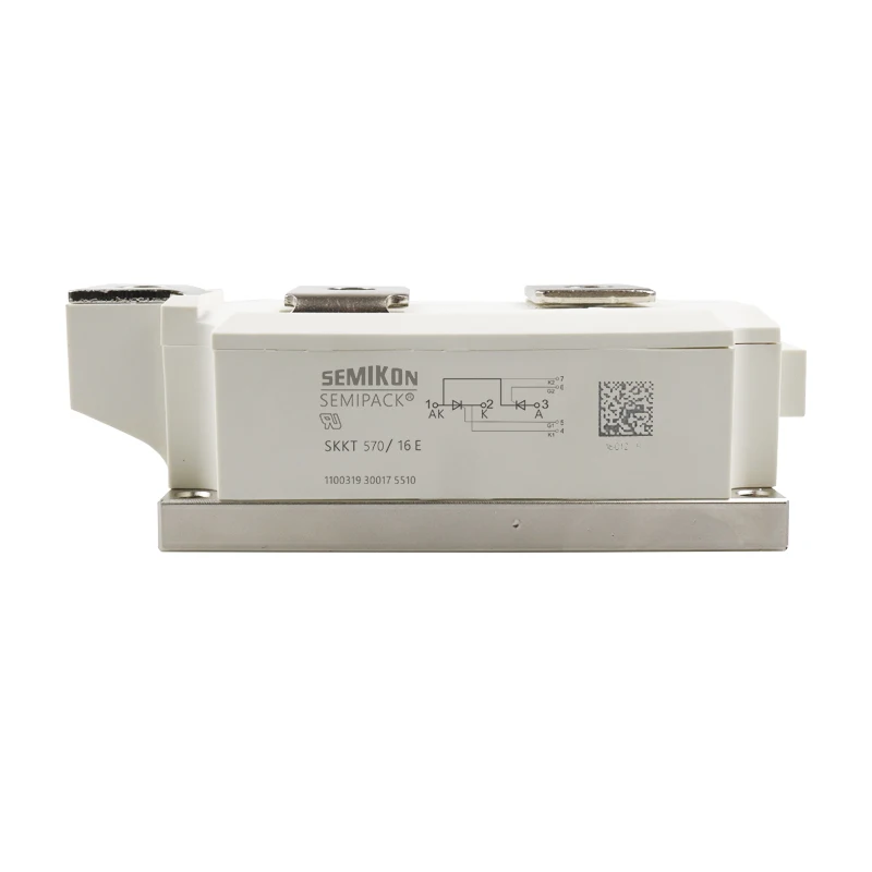 Semikron, SKKT 570/16 E Çift Tristör Modülü, SCR, 570A, 1600V, 7-Pinli