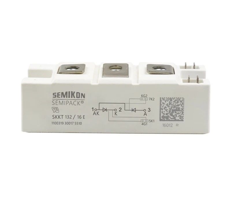 Semikron, SKKT 132/16 E Çift Tristör Modülü, SCR (Tristör), 137A, 1600V, 7-Pinli
