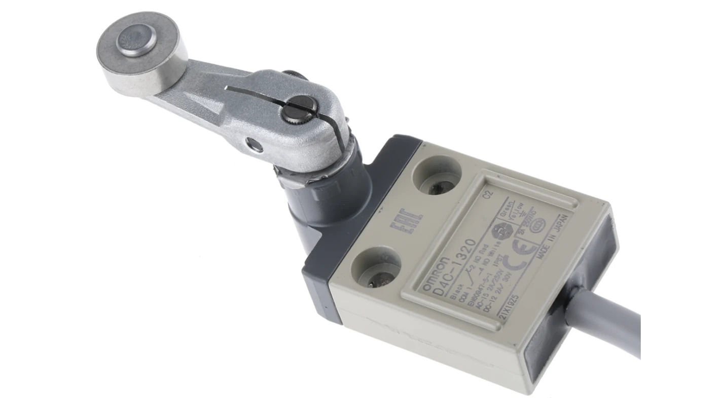 Omron D4C-1320 Limit Siviç (Sınır Şalteri), Makaralı Kol, Ani Hareket Kontaklı, IP67, 250V, NC/NO Kontak